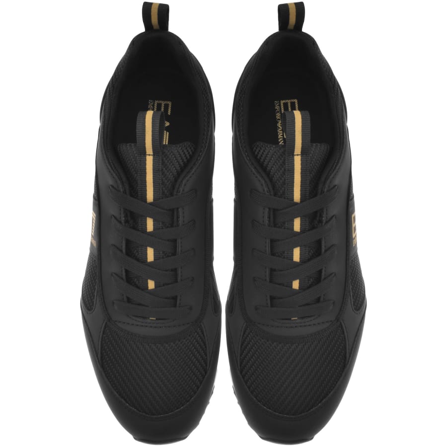 EA7 Emporio Armani Logo Trainers Black Mainline Menswear Denmark